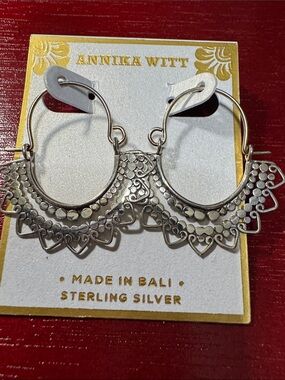 Annika Witt sterling silver filigree earrings.